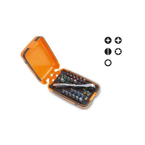 Beta 860/C27 csavarhúzóbetét készlet, színes, irányváltós racsni, 27 részes