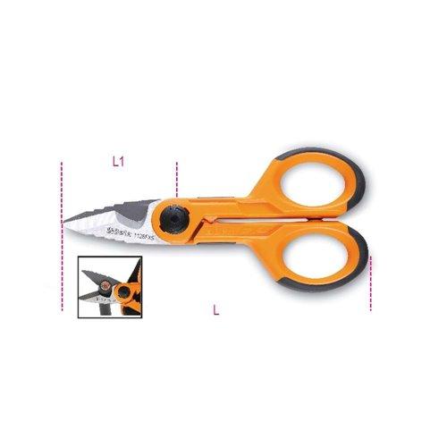 BETA 1128FXS Műszerész olló lépcsős maróprofillal, egyenes rozsdamentes acél él, mikrofogazattal, kábelvágó és krimpelő kábelsarukhoz és csövekhez