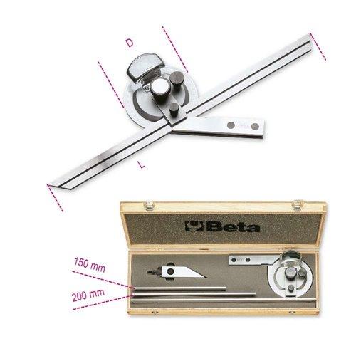 1678/C3 Dőlésszögmérő, rozsdamentes acélból, kemény dobozban