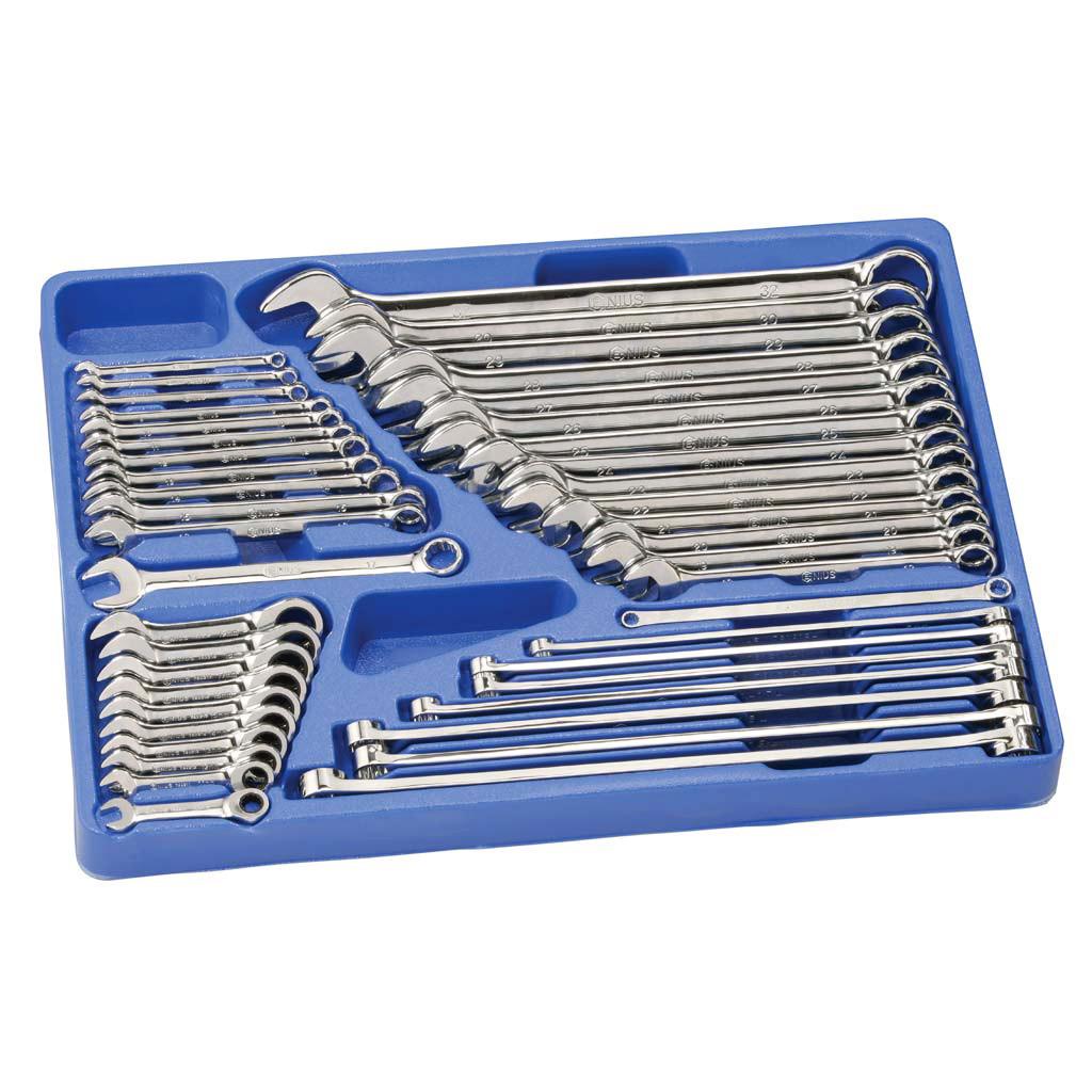 Tálcás Genius csillag-villáskulcs klt. 44 db-os - 1/1 (MS-044M)