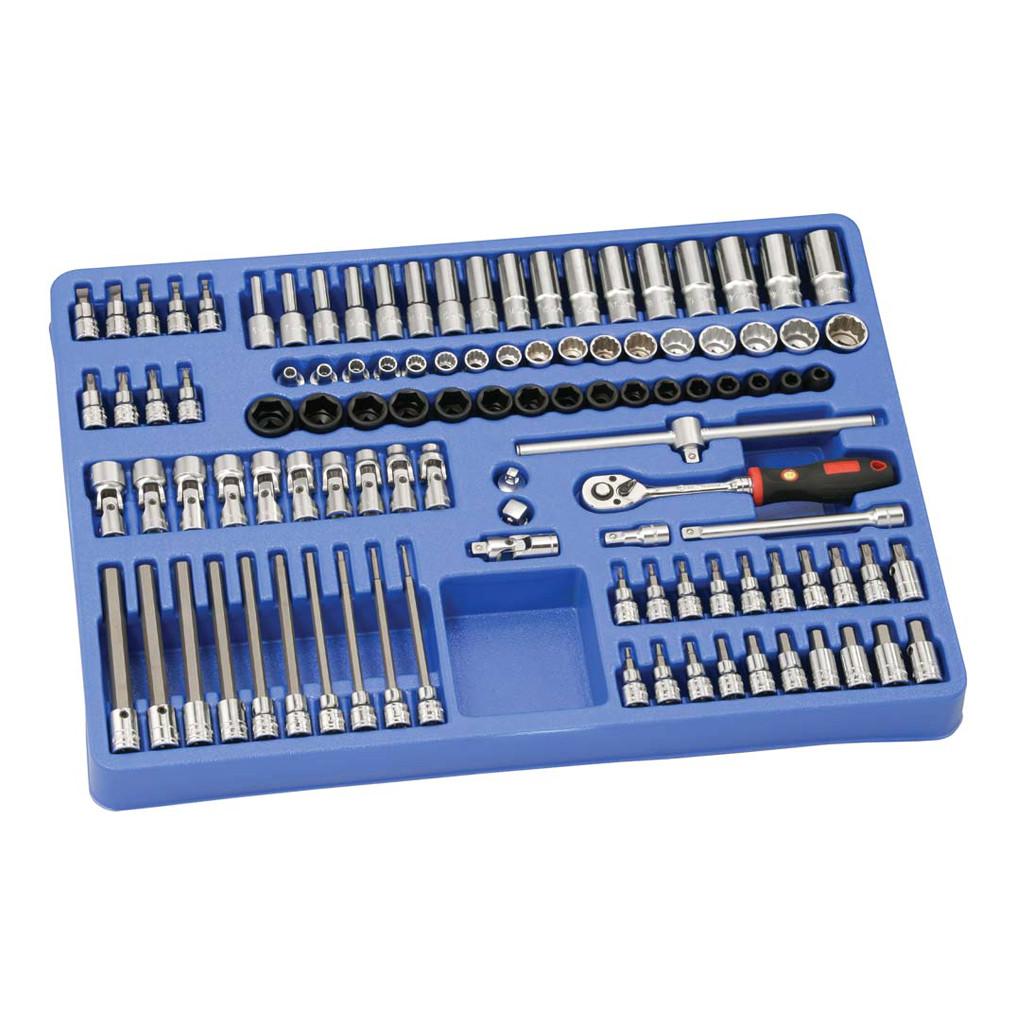 Tálcás Genius dugókulcs + rátűzőkulcs klt. 3/8&amp;#34; 106 db-os 1/1 (MS-106M)