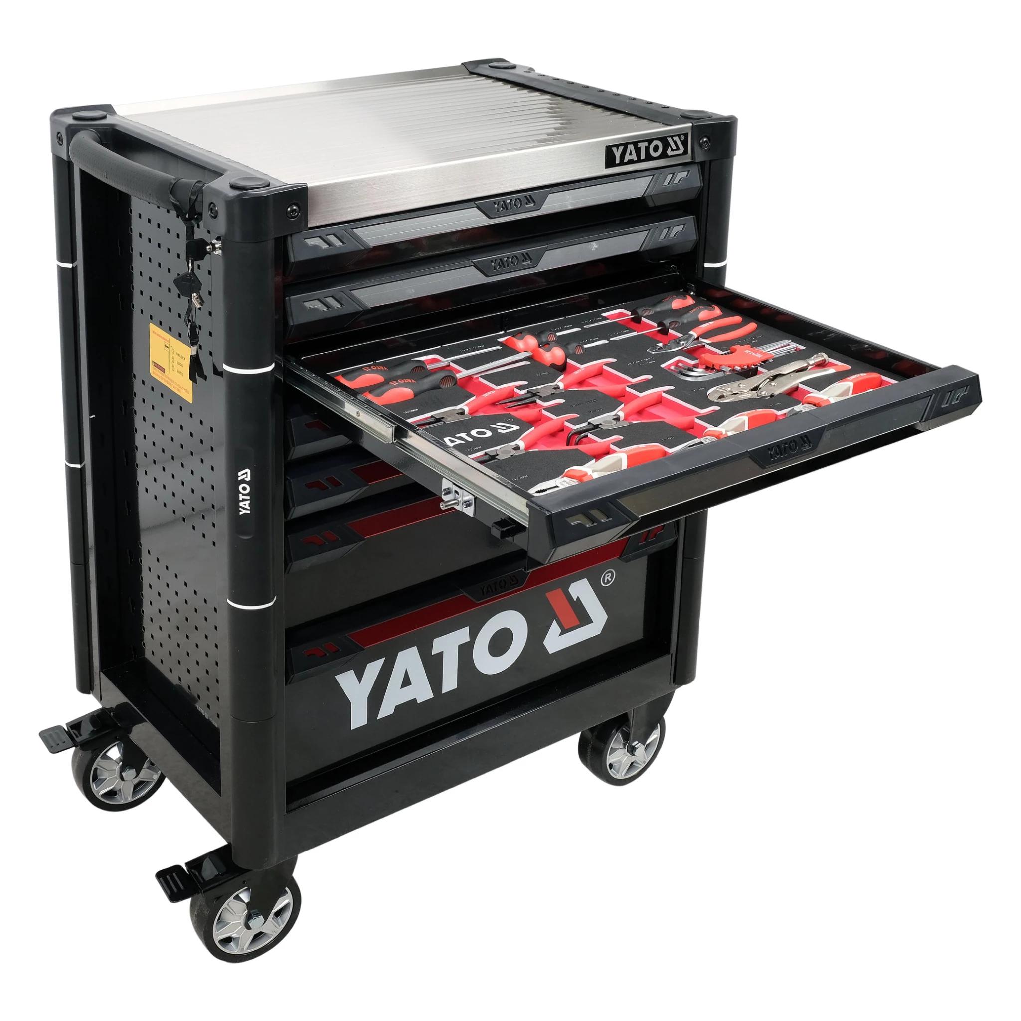 Szerszámos kocsi gyári-felszerelt 157 db-os 7 fiókos - YATO